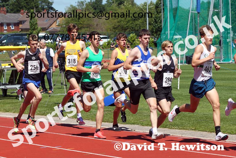 Mens under-20s 1500 metres, 2021 Northern Senior and Under-20s Champs., Leigh. Photo: David T. Hewitson/Sports for All Pics
